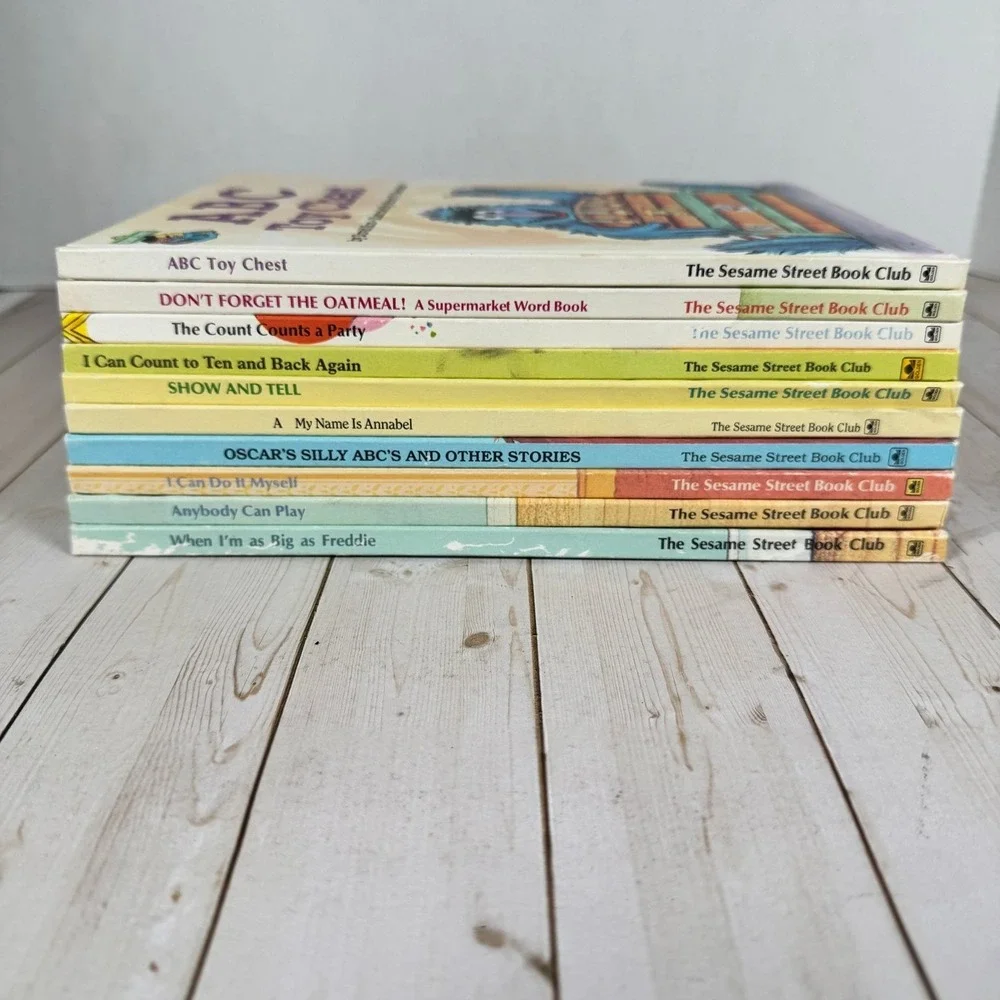 Vintage Sesame Street Book Club Lot 10 HC Kids Books‎ ABC Counting Learning